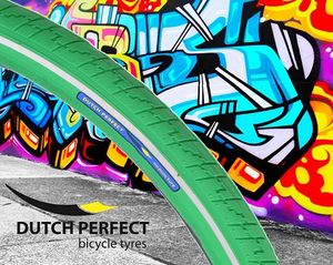 Dutchperfect buitenband dutch perfect 28 x 1.40" / 40-622mm anti-lek groen met reflectie