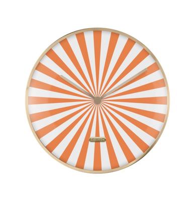 Wall Clock Candy Swirl Dome Oranje en Wit