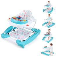 6 in 1 Loopfiets Loopwagen met Afneembaar Speelbord & Voetkussen Baby Walker in Hoogte Verstelbaar & Opvouwbaar Groen