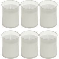 6x Witte kaars navulling voor kaarsenhouder 5x6,5 cm 24 branduren