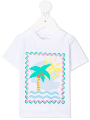 Stella McCartney Kids t-shirt à imprimé palmier - Blanc