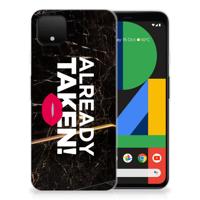 Google Pixel 4 XL | Siliconen hoesje | met naam Already Taken Black