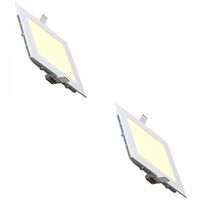 LED Downlight Slim 2 Pack - Inbouw Vierkant 3W - Warm Wit 2700K - Mat Wit Aluminium - 89mm - thumbnail