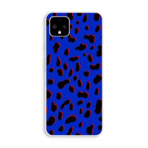 Blue Leopard: Pixel 4 XL Transparant Hoesje