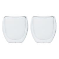 Cosy & Trendy Koffieglazen - 2x stuks - dubbelwandig - glas - 220 ml - cappuccino glazen