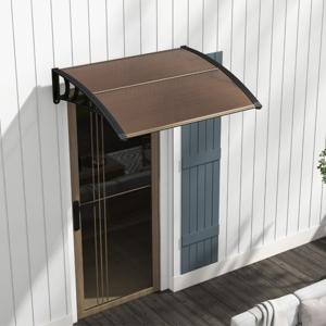 122 x 99 cm Raam en Deurluifel Luifel voor Huisdeur Bescherming Tegen Zon/Regen/Sneeuw/Wind Polycarbonaat Holle Kernpaneel