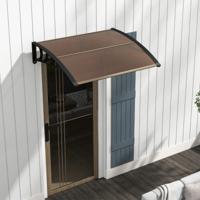 122 x 99 cm Raam en Deurluifel Luifel voor Huisdeur Bescherming Tegen Zon/Regen/Sneeuw/Wind Polycarbonaat Holle Kernpaneel