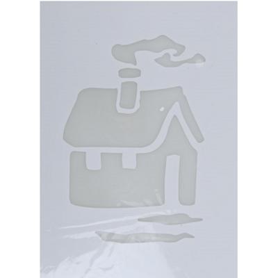 Kerst raamsjabloon kerst huis - wit - 35 cm - raamdecoratie - kerstversiering