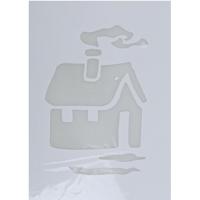 Kerst raamsjabloon kerst huis - wit - 35 cm - raamdecoratie - kerstversiering