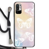 White butterfly: Xiaomi Redmi Note 10 5G Transparant Hoesje met koord