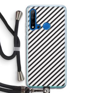 Strepen zwart-wit: Huawei P20 Lite (2019) Transparant Hoesje met koord