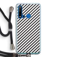 Strepen zwart-wit: Huawei P20 Lite (2019) Transparant Hoesje met koord