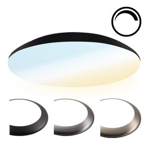 LED Bulkhead 38 cm - Plafondlamp - 25W 2600 Lumen Dimbaar - CCT lichtkleur instelbaar - IK10 - Zwart - IP65 Waterdicht