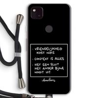 Mijn Motto's: Pixel 4a 5G Transparant Hoesje met koord