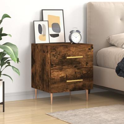 Nachtkastje 40x35x47,5 cm bewerkt hout gerookt eikenkleurig