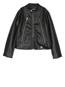 MM6 Maison Margiela Kids veste en cuir artificiel - Noir