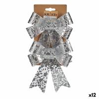 Lasso Kerstversiering Afgedrukt Zilverkleurig PVC 15 x 4 x 16 cm (12 Stuks)