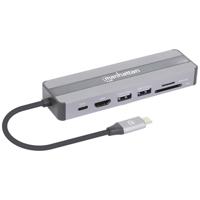 Manhattan 153928 USB-C dockingstation Geschikt voor merk (dockingstation): Universeel Incl. laadfunctie, USB-C Power Delivery
