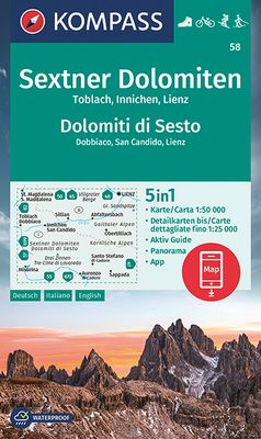 Wandelkaart 58 Sextner Dolomiten - Dolomiti di Sesto | Kompass