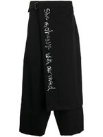 Yohji Yamamoto pantalon court en laien - Noir