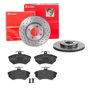 Remmenset, remschijf BREMBO, Remschijftype: Geperforeerd / Geventileerd, Inbouwplaats: Vooras, u.a. für VW, Seat