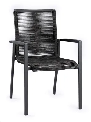 Tierra Outdoor stapelbare dining tuinstoel foxx alu rope charcoal