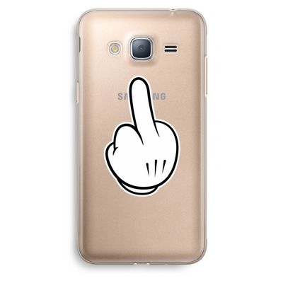 Middle finger white: Samsung Galaxy J3 (2016) Transparant Hoesje