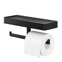 Tiger Carv Toiletrolhouder - dubbel - met planchet - zwart 800240