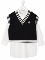 Moncler Enfant robe-chemise à manches longues - Blanc - thumbnail