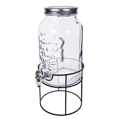 Alessandro Drankdispenser - 4 liter - glas - limonadetap - met standaard - 17 x 40 cm