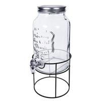 Alessandro Drankdispenser - 4 liter - glas - limonadetap - met standaard - 17 x 40 cm