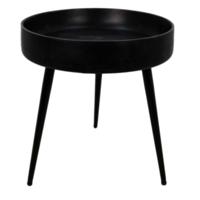 Bijzettafel Ventura - ø40 cm - zwart - mangohout/ijzer