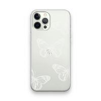 White butterfly: iPhone 12 Pro Transparant Hoesje