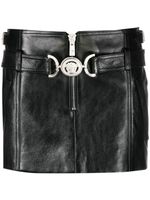 Versace minijupe Medusa en cuir - Noir