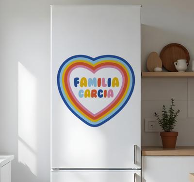 Hart met jouw naam koelkast sticker