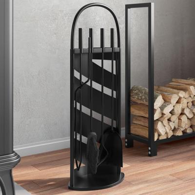 VidaXL 5-delige haardset 23x15x66 cm staal