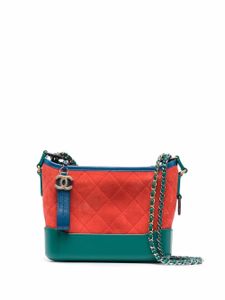 CHANEL Pre-Owned sac porté épaule colour block à losanges (2017) - Rouge