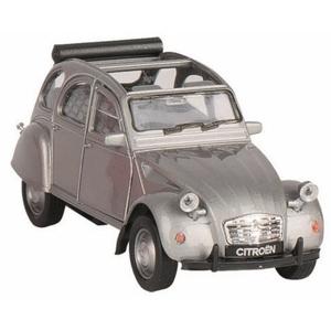 Modelauto Citroen 2CV - zilver - open - schaal 1:36 - schaalmodel auto