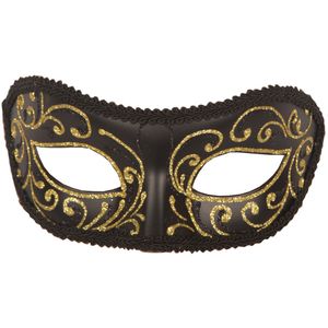 Venetiaans oogmasker - zwart/goud - voor volwassenen