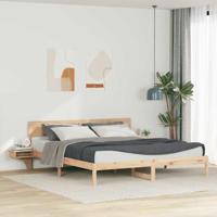 Bedframe met nachttafels Bruin 180 x 200 cm Massief grenenhout