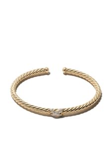 David Yurman bracelet Cablespira X Station en or 18ct serti de diamants