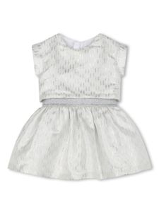 Karl Lagerfeld Kids robe métallisée à logo en jacquard - Blanc