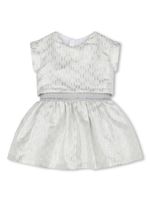 Karl Lagerfeld Kids robe métallisée à logo en jacquard - Blanc