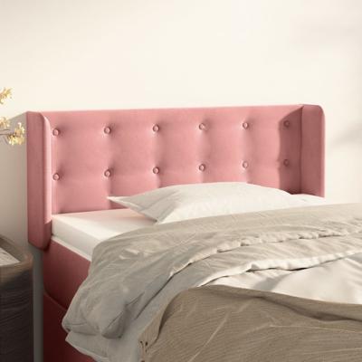 Hoofdbord met randen 83x16x78/88 cm fluweel roze