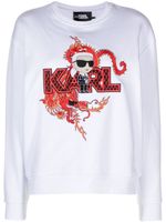 Karl Lagerfeld sweat à logo Ikonik Karl - Blanc