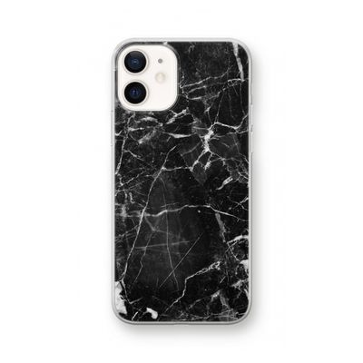 Zwart Marmer 2: iPhone 12 Transparant Hoesje