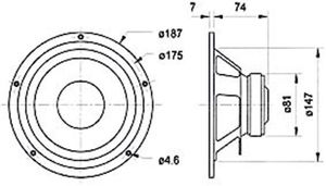 Visaton W 170 S - 4 Ohm 6.7 inch 17 cm Woofer 50 W 4 Ω