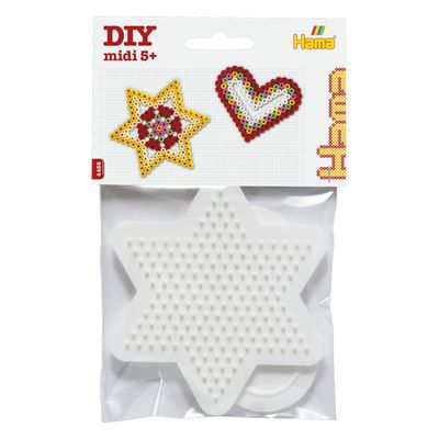 Hama strijkkralenbordjes hart en ster
