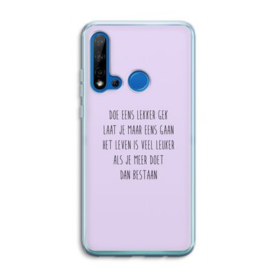 Gek: Huawei P20 Lite (2019) Transparant Hoesje
