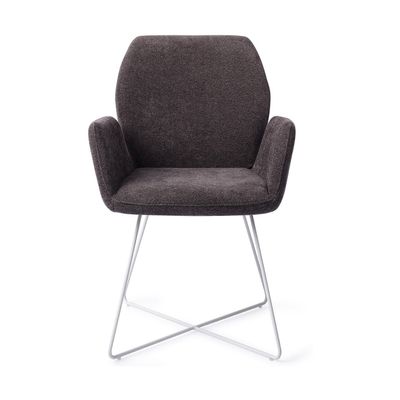 Jesper Home Misaki eetkamerstoel Almost Black cross white